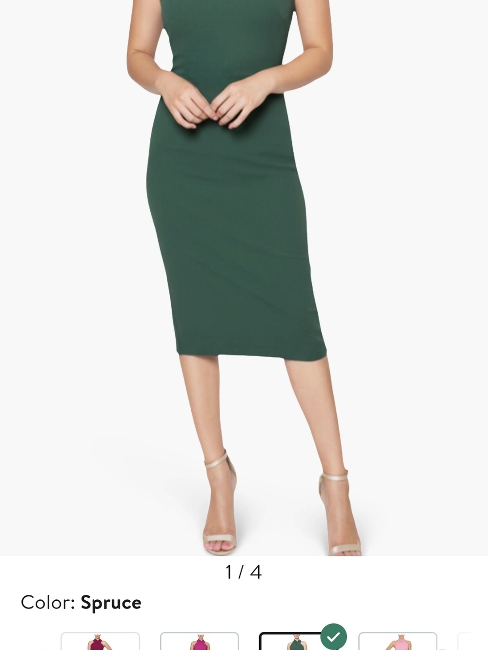 RACHEL Rachel Roy Olive Green Draped Midi Dress - Picture 3 of 5